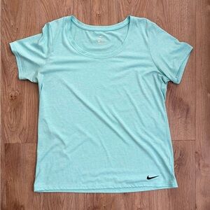 Nike Women's Aqua Blue Short Sleeve Tee Active Workout Super SoftSz XL